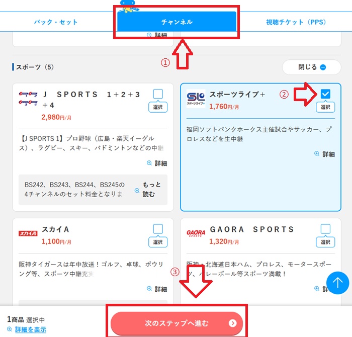 契約手順 - 1チャンネル編
